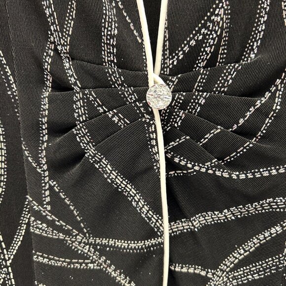 ALEX EVENINGS 2 Piece Glitter Black Cocktail Top Jacket Tank SZ M NEW - Picture 4 of 10